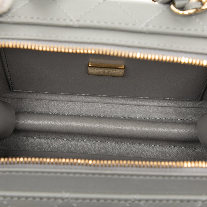 Small CC Quilted Calfskin Top Handle Convertible Vanity Case - Image 4