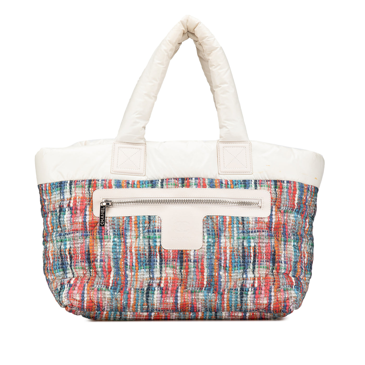 Nylon Tweed Printed Coco Cocoon Tote - Image 1