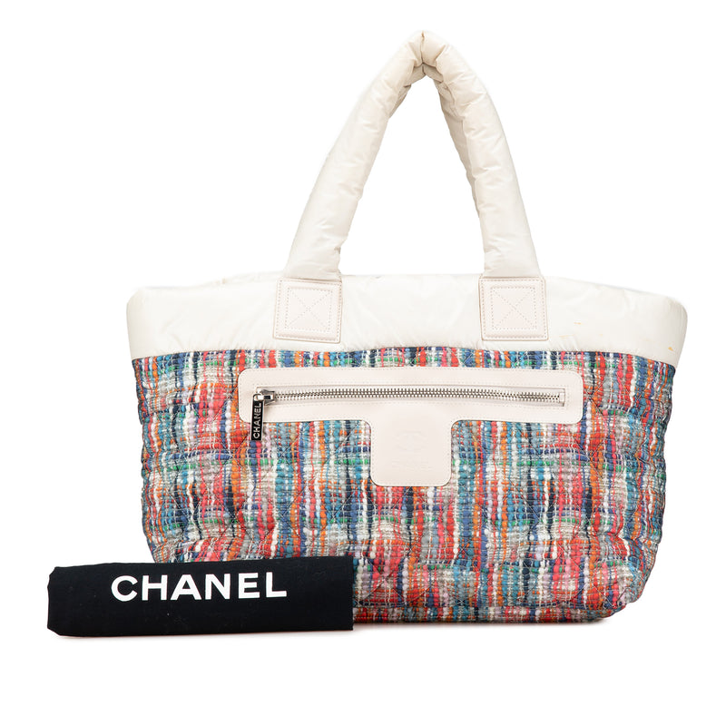 Nylon Tweed Printed Coco Cocoon Tote - Image 13