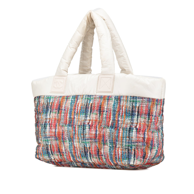 Nylon Tweed Printed Coco Cocoon Tote - Image 2