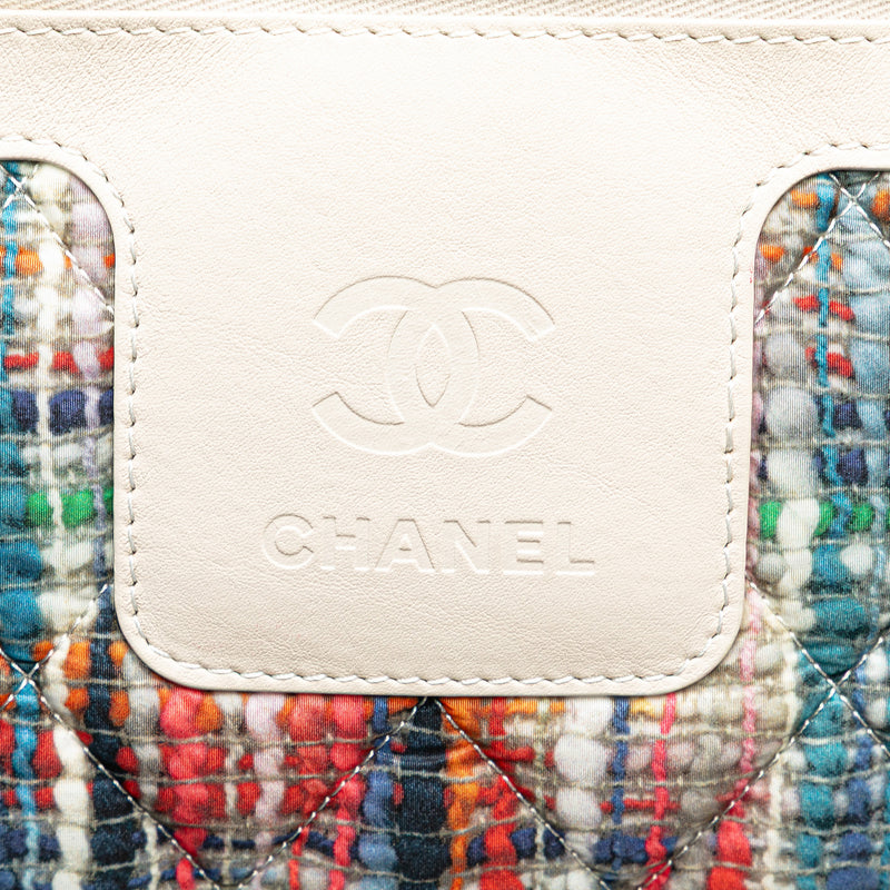 Nylon Tweed Printed Coco Cocoon Tote - Image 9