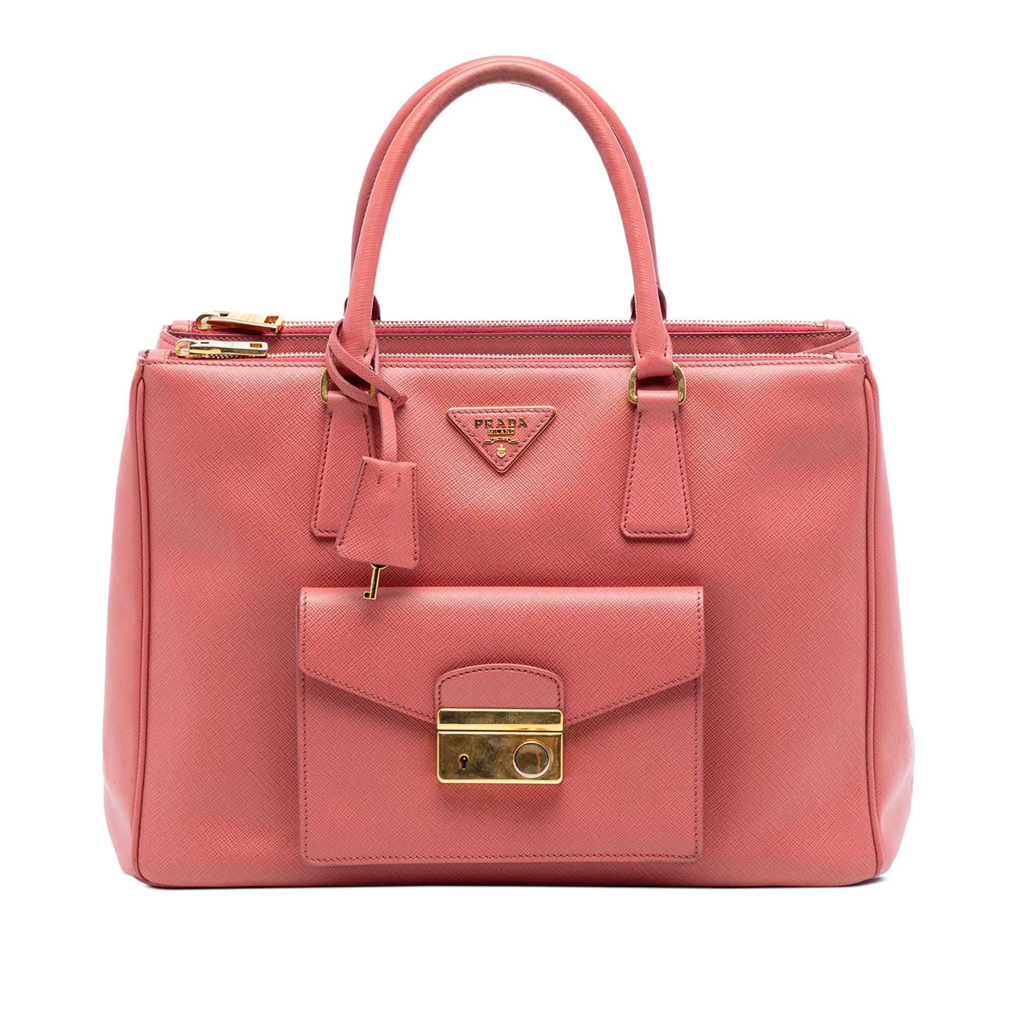 Saffiano Lux Galleria Double Zip Front Pocket Satchel - Image 1