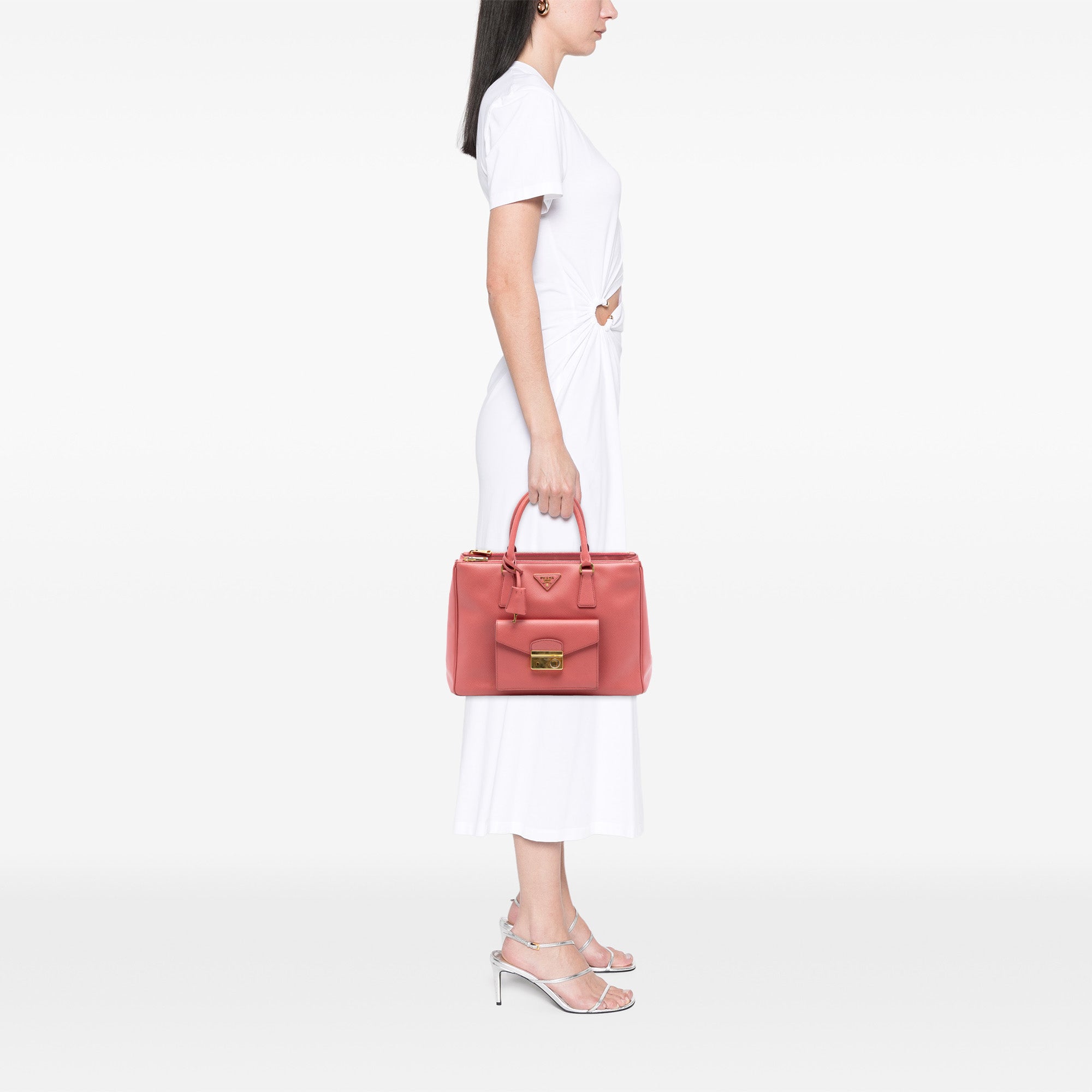 Saffiano Lux Galleria Double Zip Front Pocket Satchel - Image 6