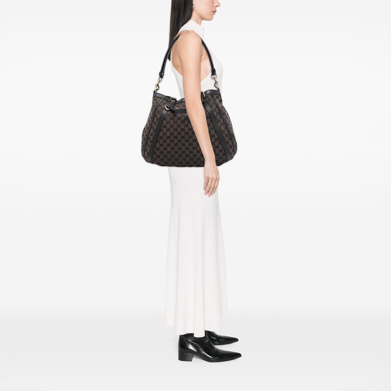 GG Canvas Abbey D Ring Convertible Satchel - Image 7
