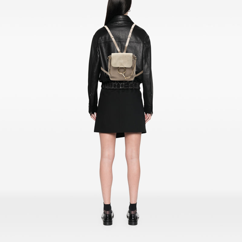 Small Calfskin and Suede Faye Backpack - Image 7