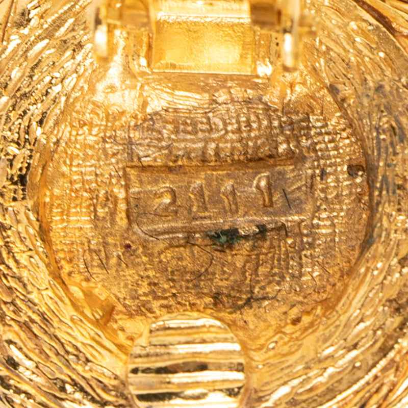 Gold Plated Strass Lion Head Clip On Earrings - Image 5