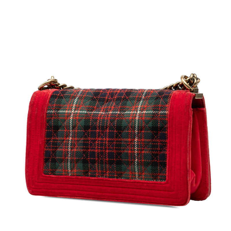 Old Medium Quilted Tweed and Velvet Boy Flap - Image 2