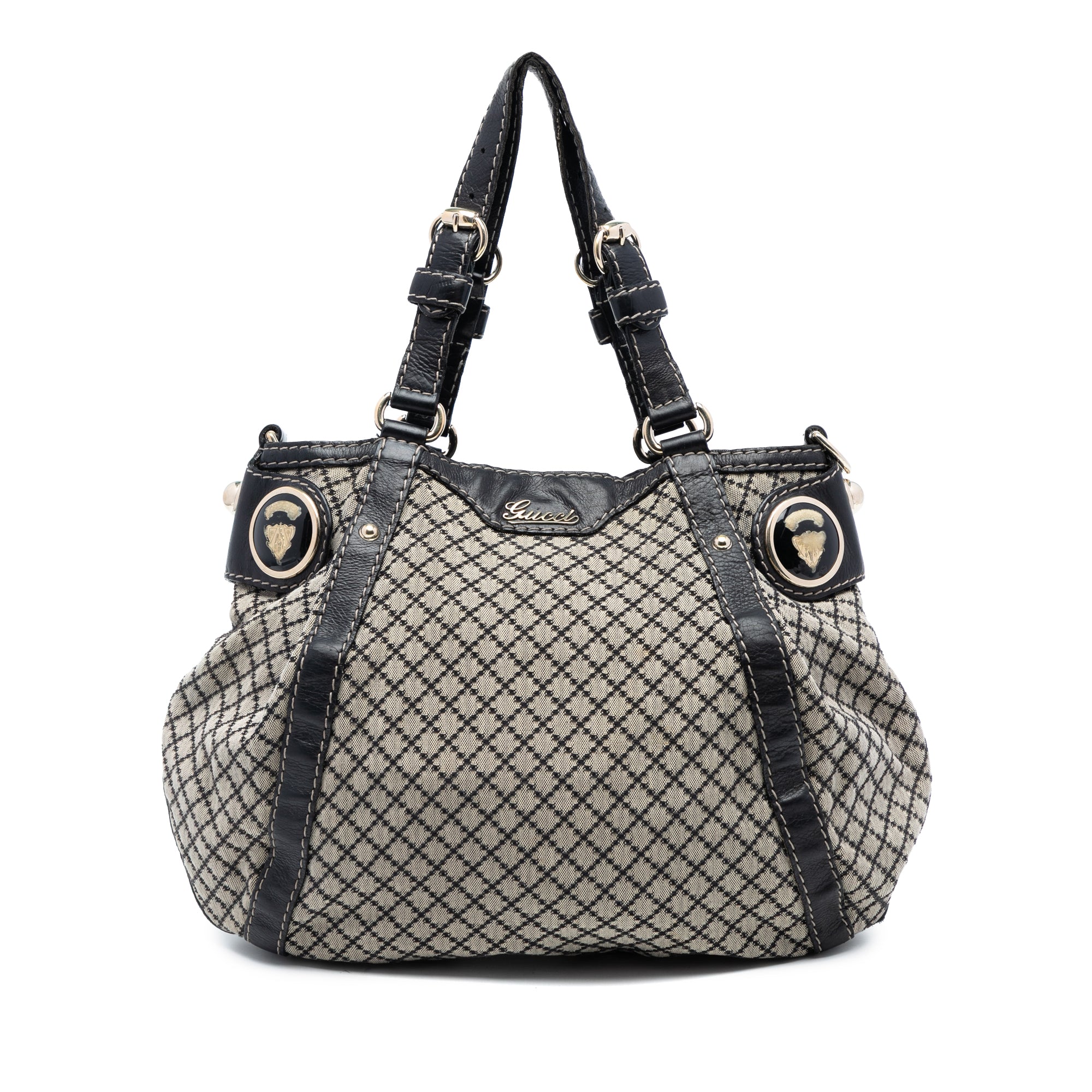 Diamante Canvas Crest Satchel - Image 1
