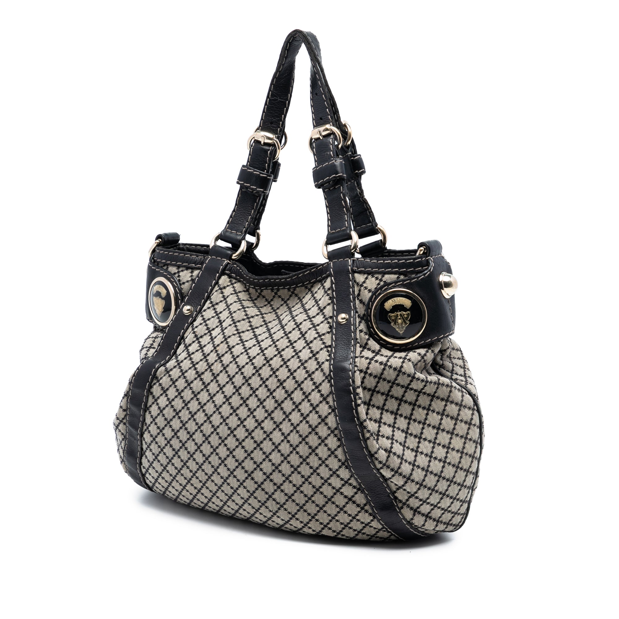 Diamante Canvas Crest Satchel - Image 2