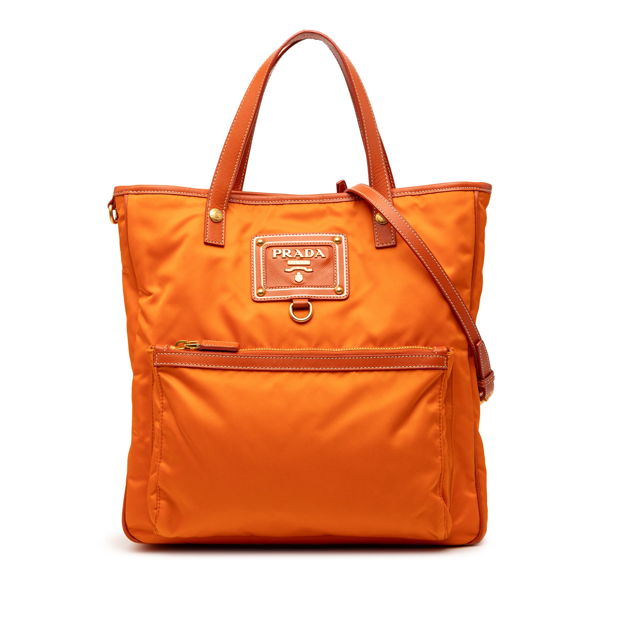 Saffiano Trimmed Tessuto Logo Oro Satchel - Image 1