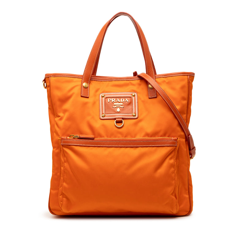 Saffiano Trimmed Tessuto Logo Oro Satchel