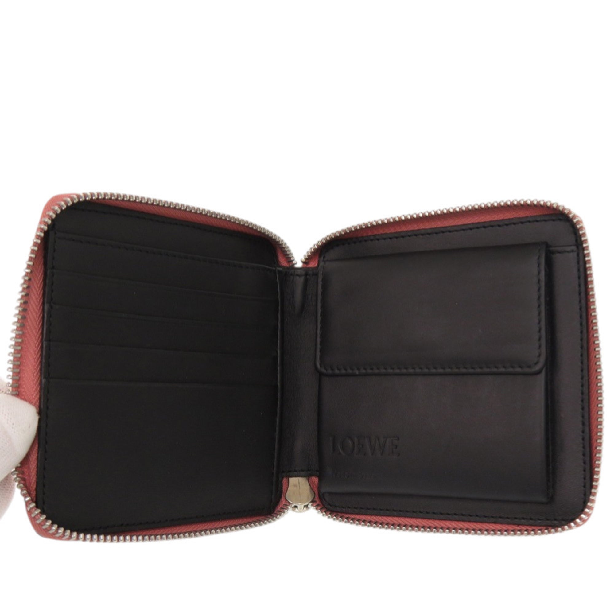 Leather Anagram Square Zip Wallet - Image 6