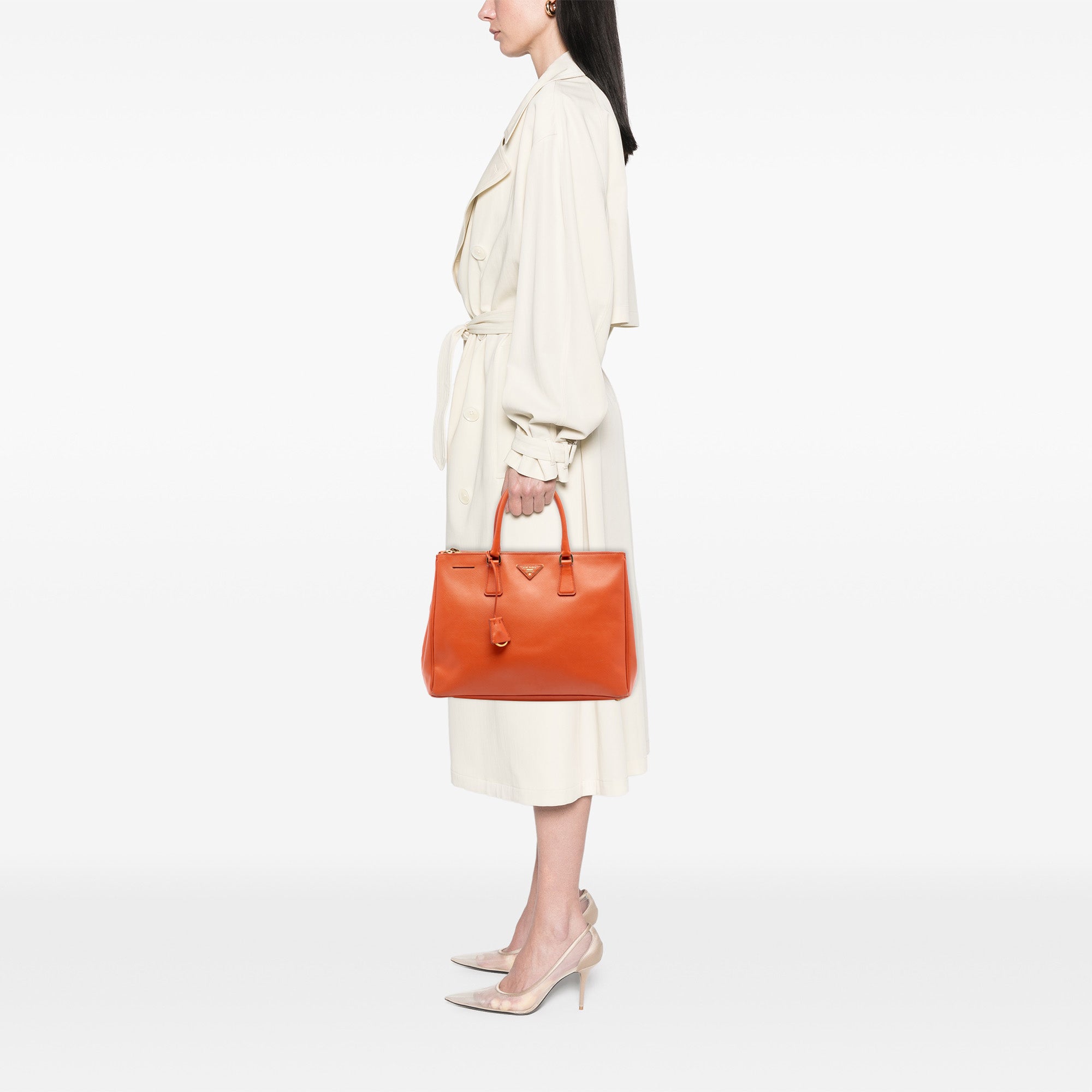 Medium Saffiano Lux Galleria Double Zip Satchel - Image 6