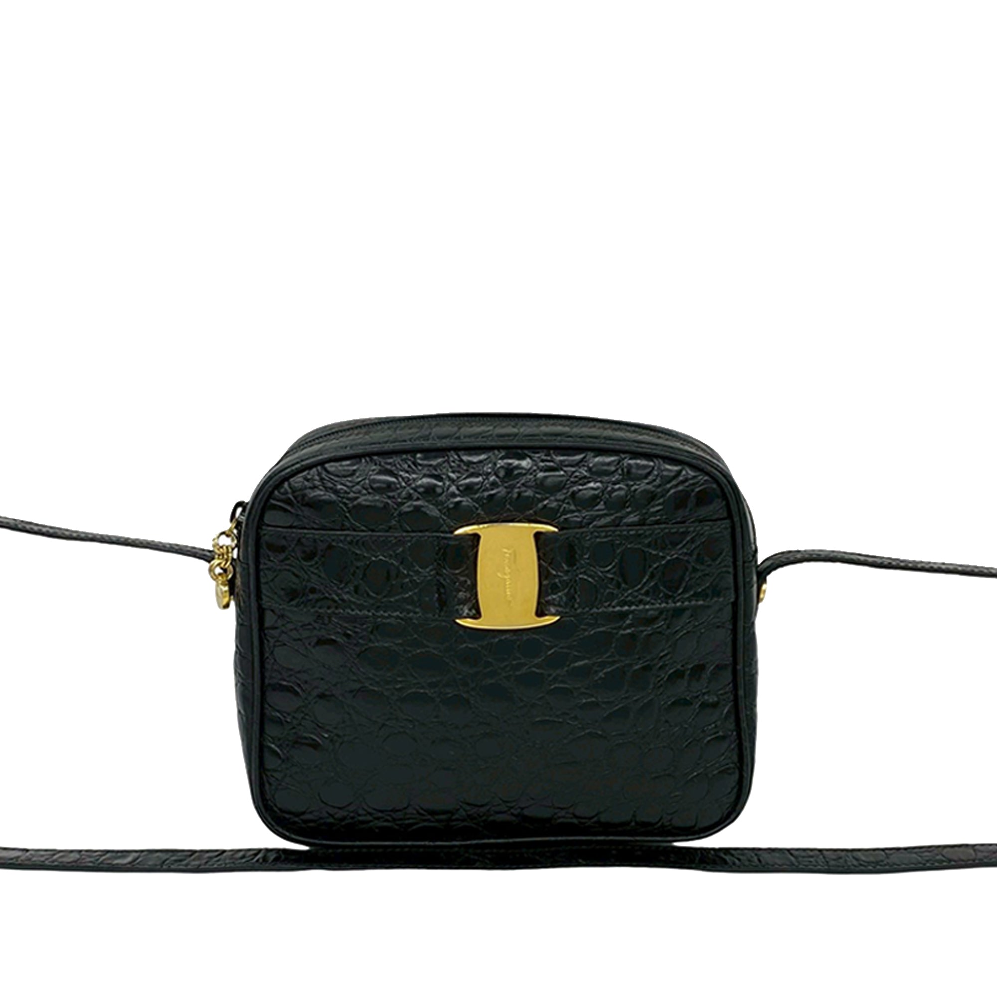 Croc Embossed Leather Vara Crossbody - Image 1