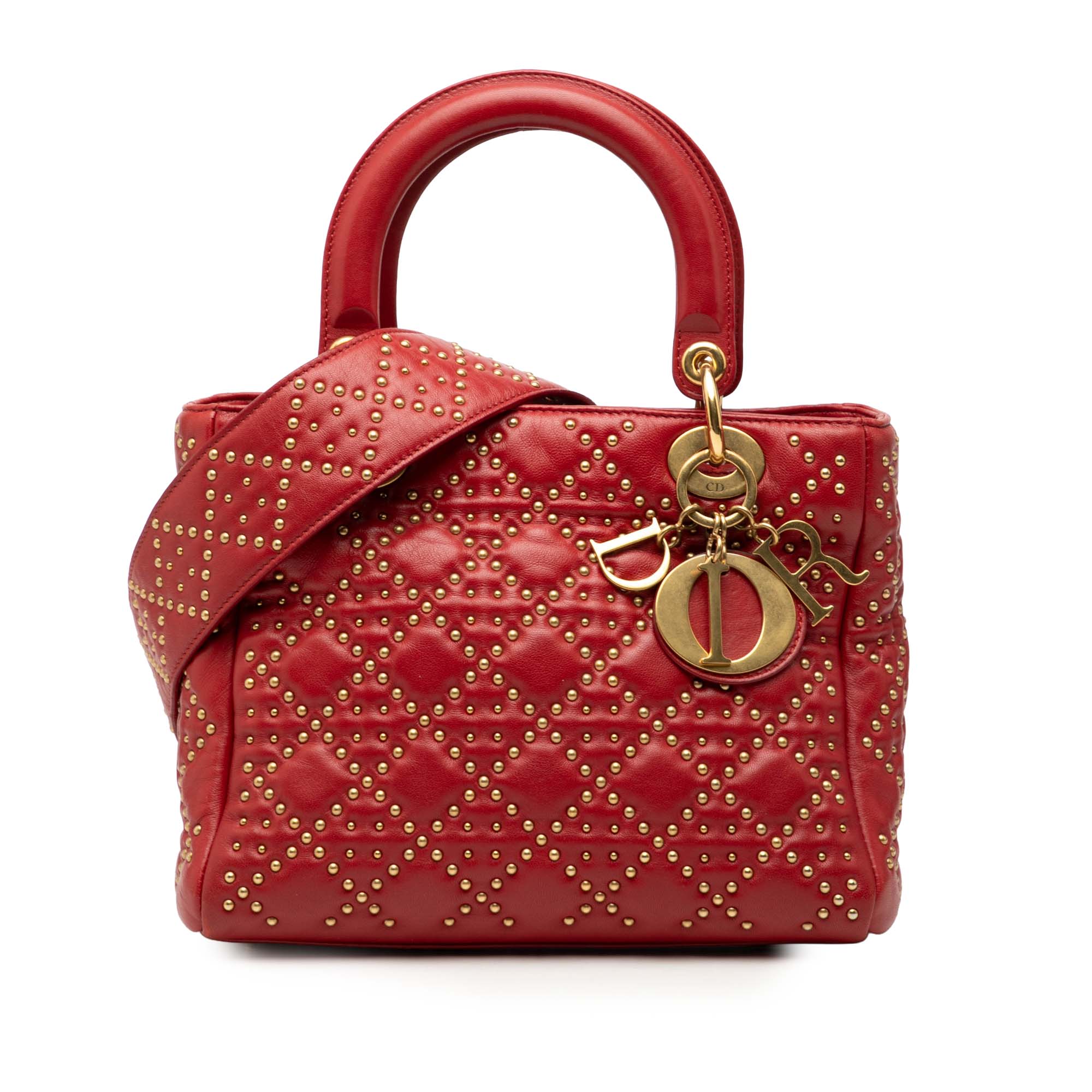 Medium Lambskin Cannage Studded Supple Lady Dior - Image 1
