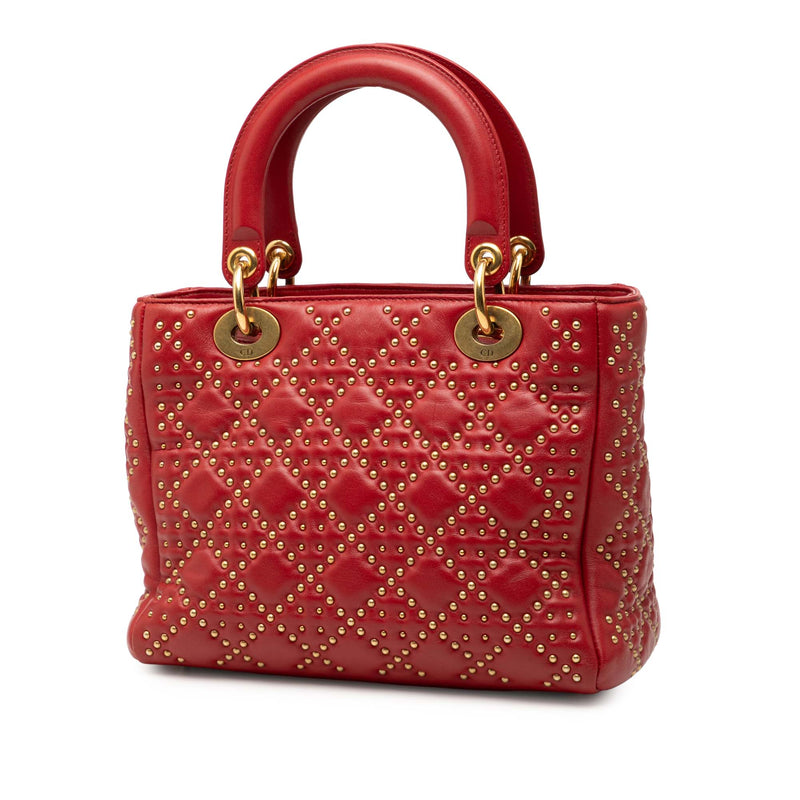 Medium Lambskin Cannage Studded Supple Lady Dior - Image 2
