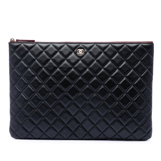 Large Quilted Lambskin O Case Clutch - Image 1
