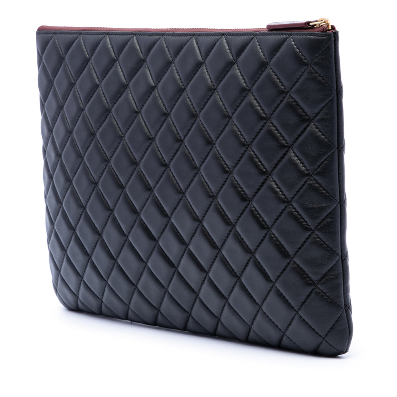 Large Quilted Lambskin O Case Clutch - Image 2