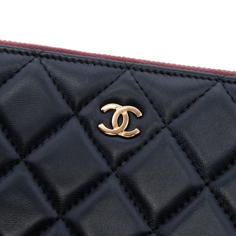 Large Quilted Lambskin O Case Clutch - Image 5
