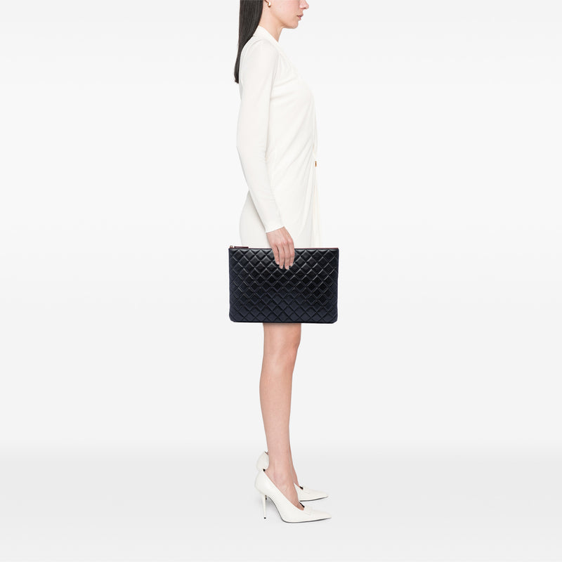 Large Quilted Lambskin O Case Clutch - Image 6