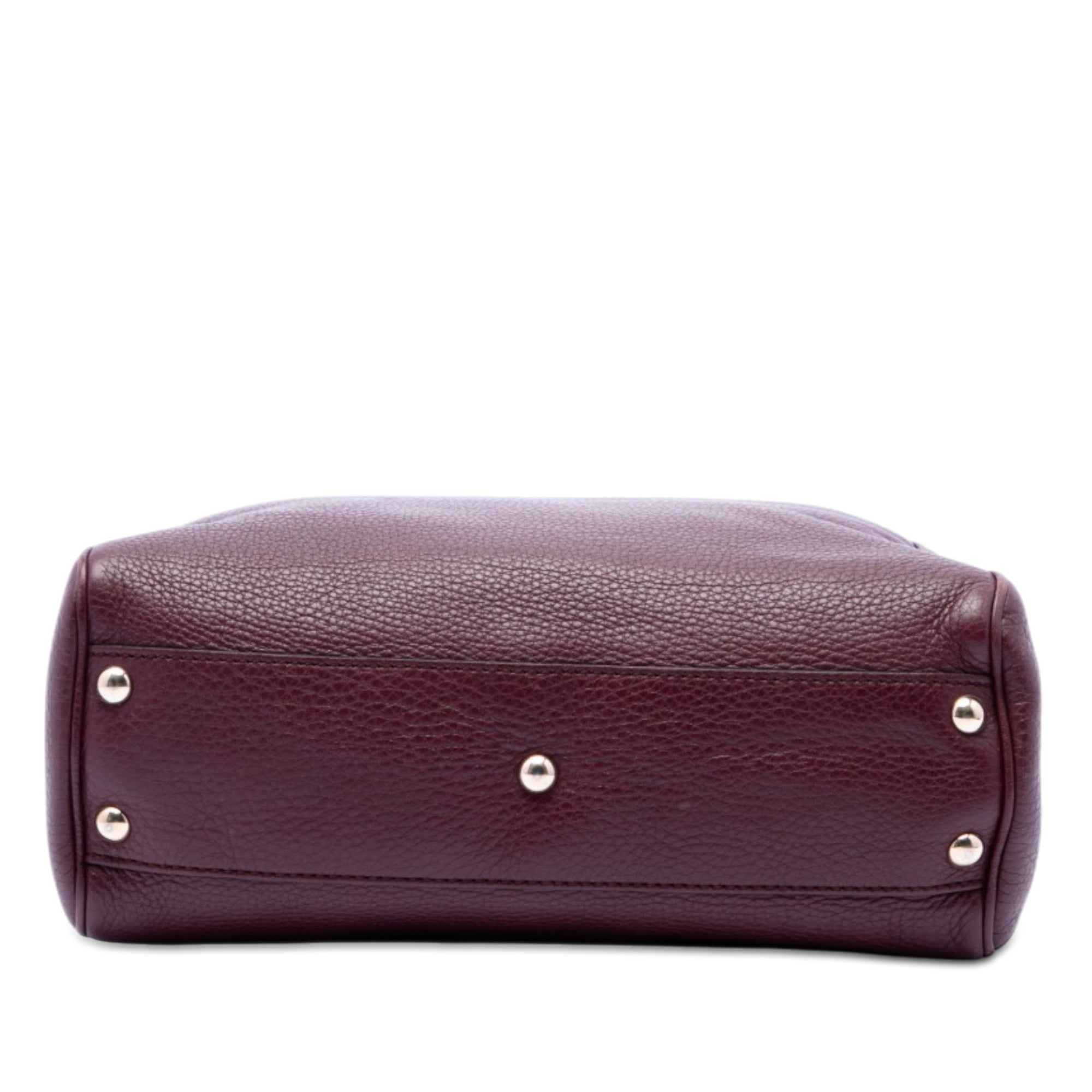 Small Calfskin Bamboo Shopper Satchel - Image 3