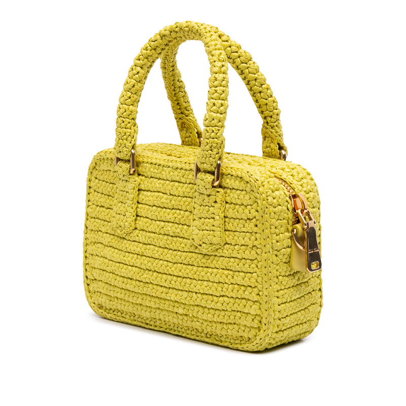 Raffia Crochet Arcadie Top Handle Bag - Image 2