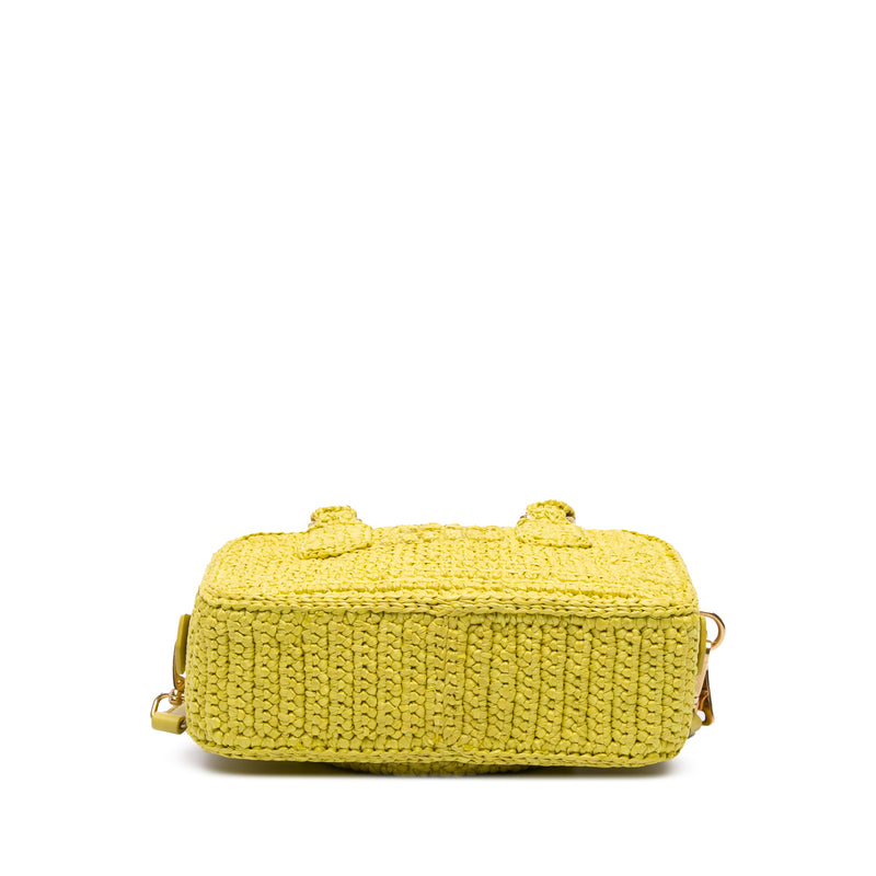 Raffia Crochet Arcadie Top Handle Bag - Image 3