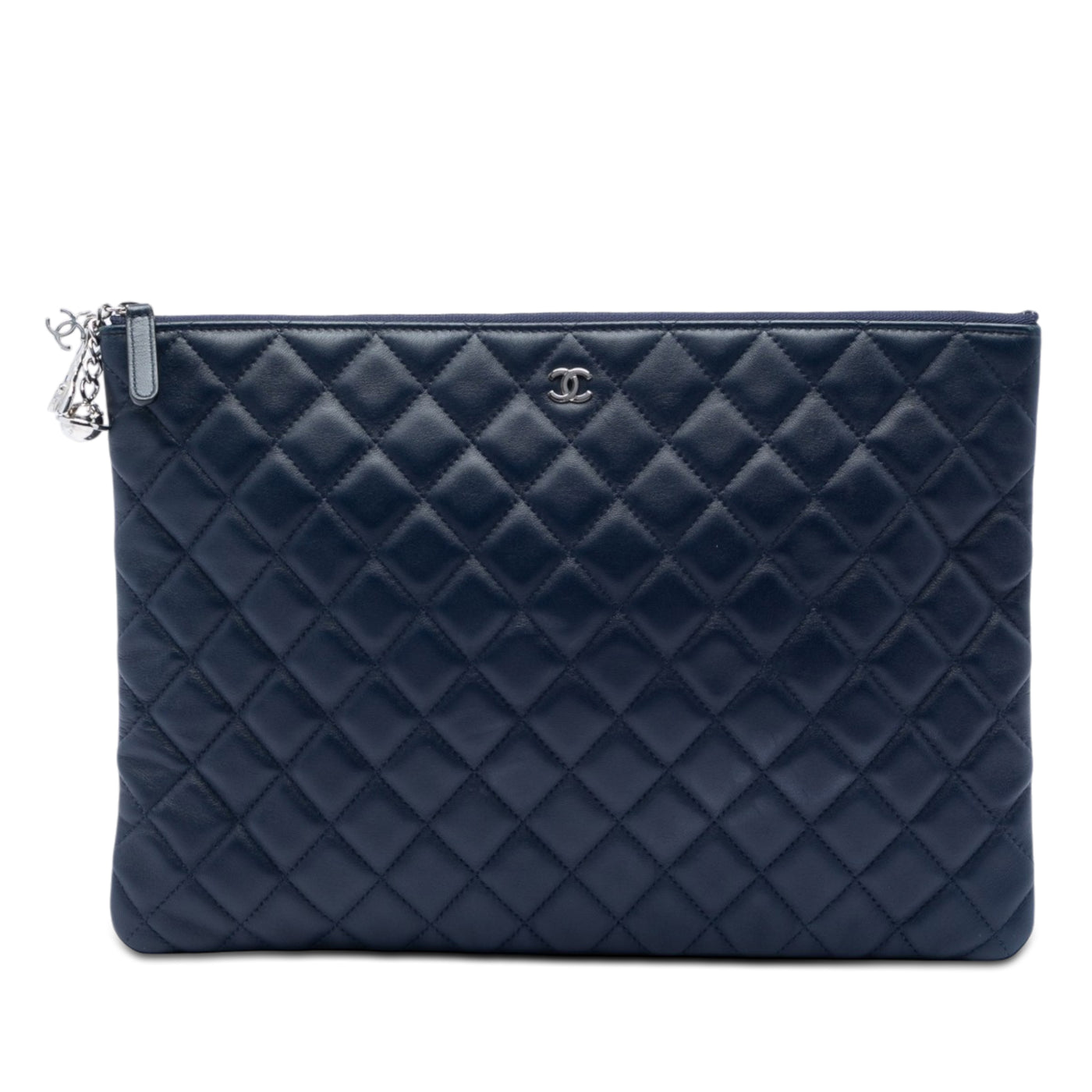 Large Quilted Lambskin Cosmo Charm O Case Clutch - Image 1