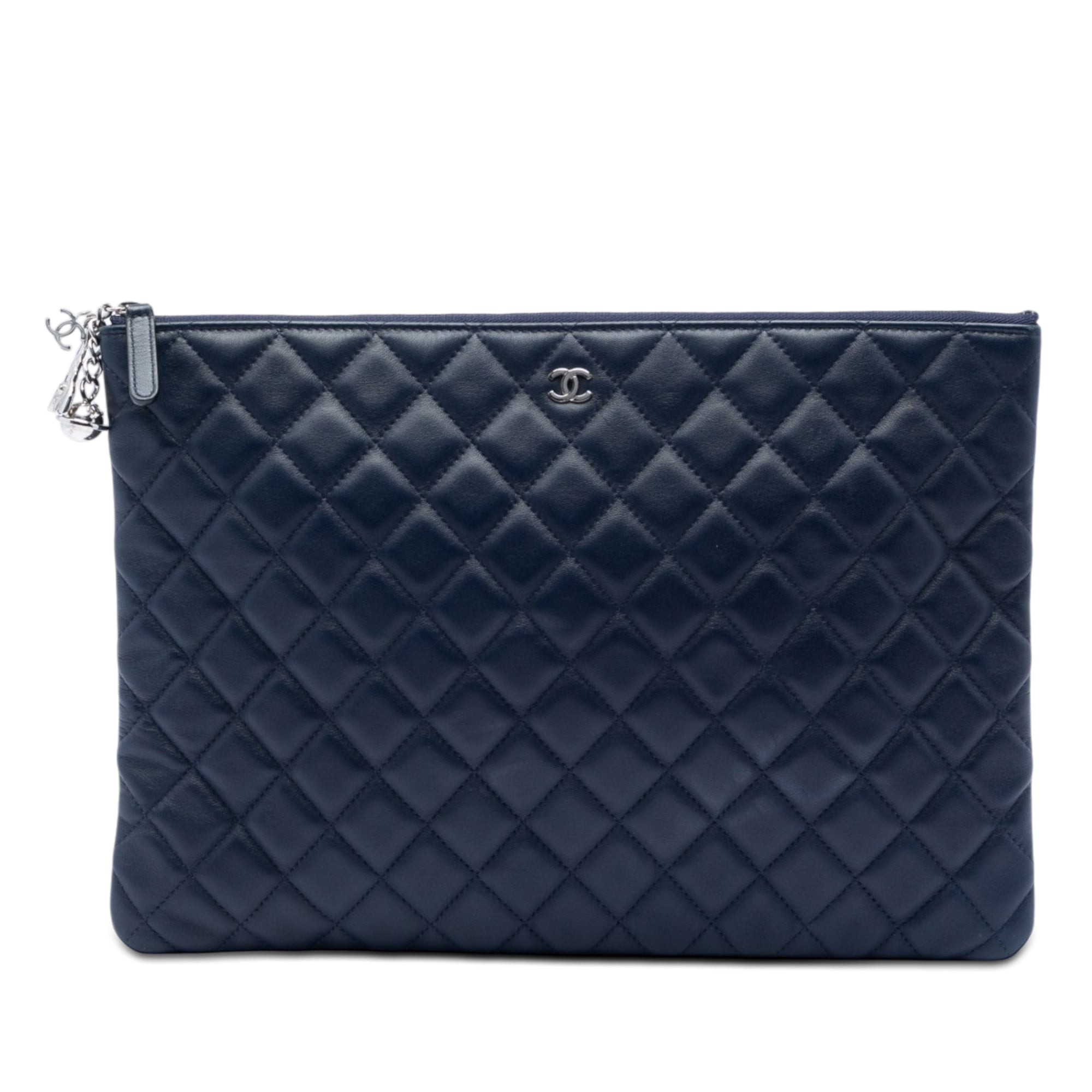 Large Quilted Lambskin Cosmo Charm O Case Clutch - Image 1