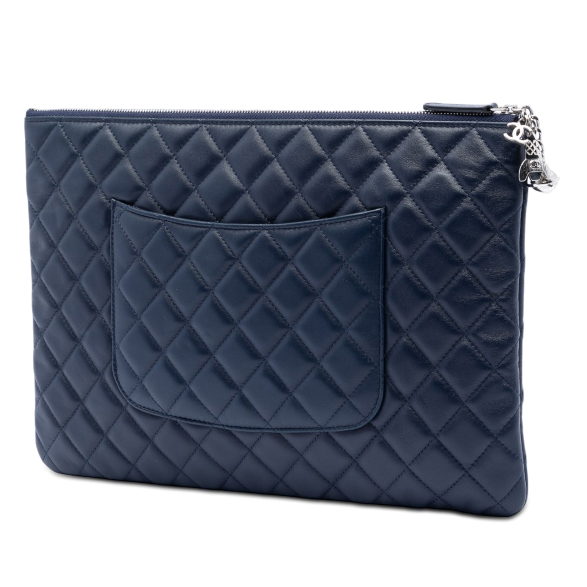 Large Quilted Lambskin Cosmo Charm O Case Clutch - Image 2
