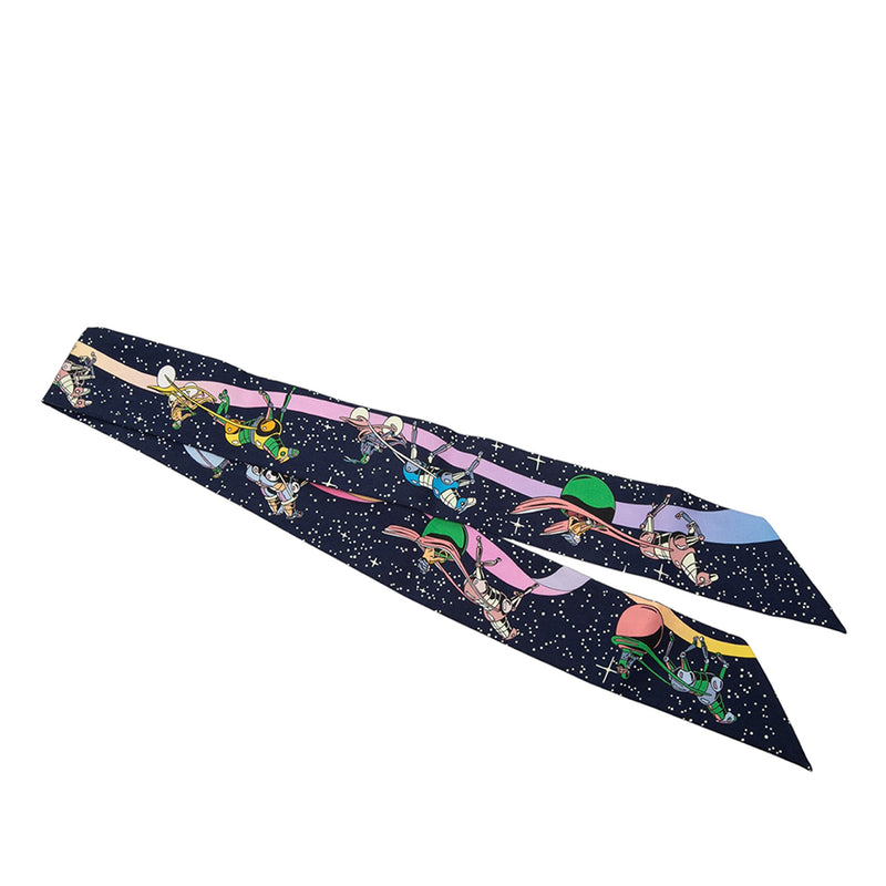 Space Derby Silk Twilly Scarf - Image 2