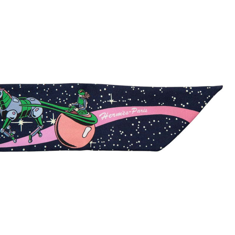 Space Derby Silk Twilly Scarf - Image 5