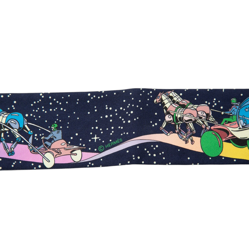Space Derby Silk Twilly Scarf - Image 6