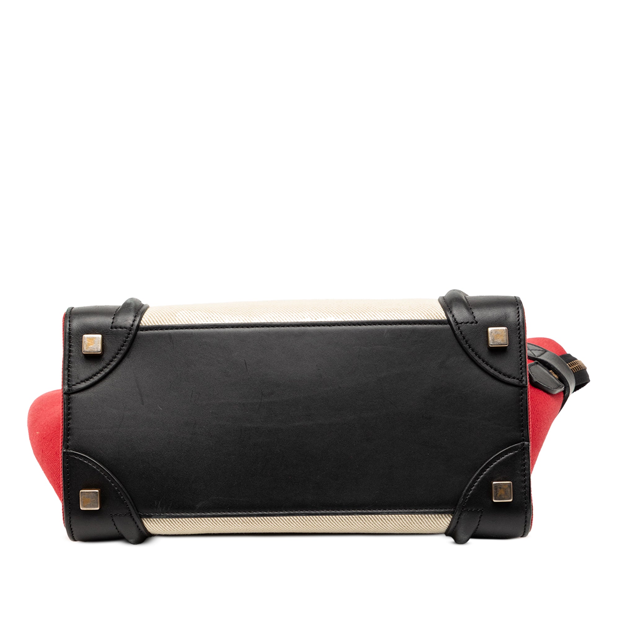 Micro Tricolor Canvas and Leather Luggage Tote - Image 3