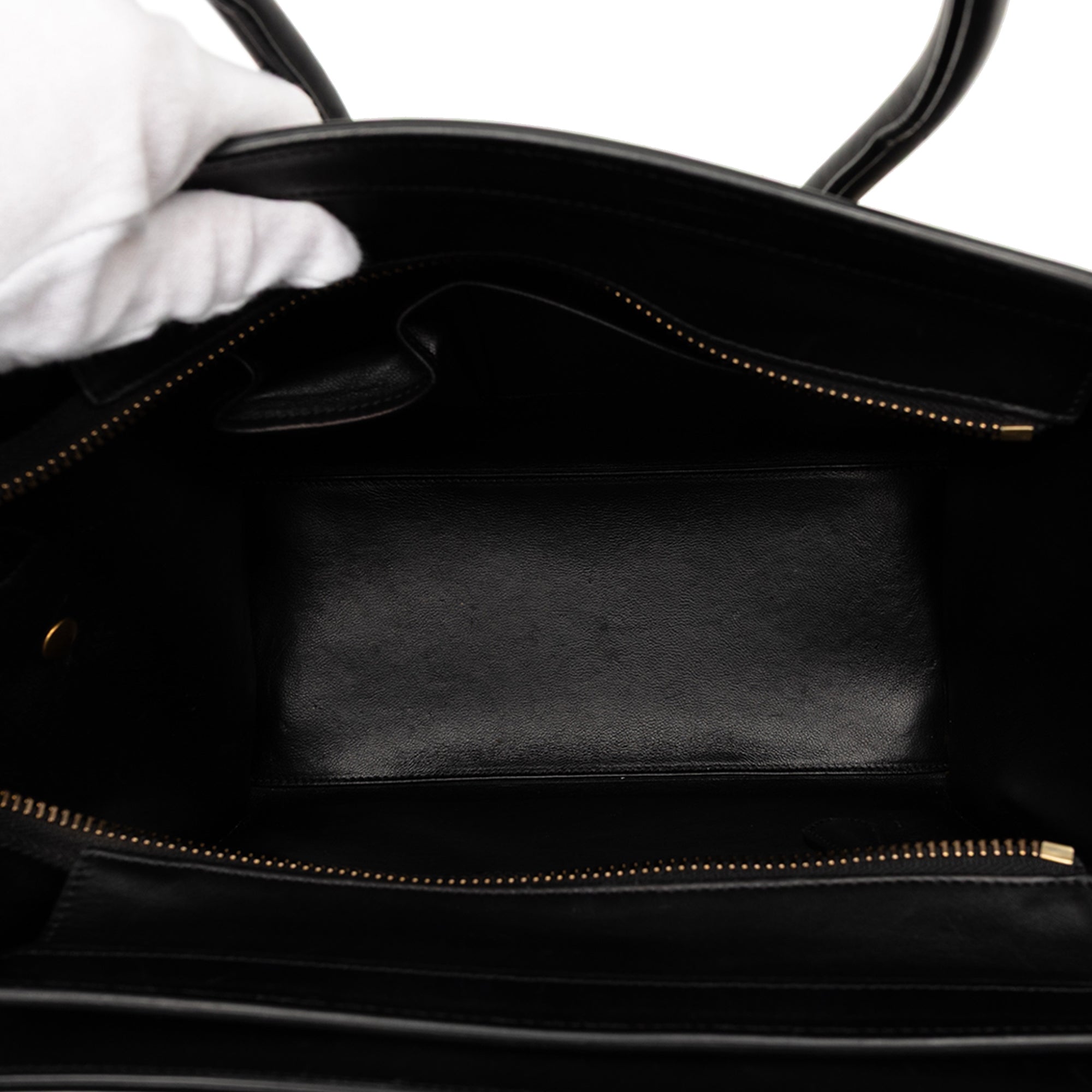 Micro Tricolor Canvas and Leather Luggage Tote - Image 4