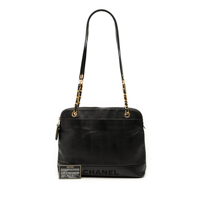 Caviar Logo Chain Shoulder Bag - Image 8