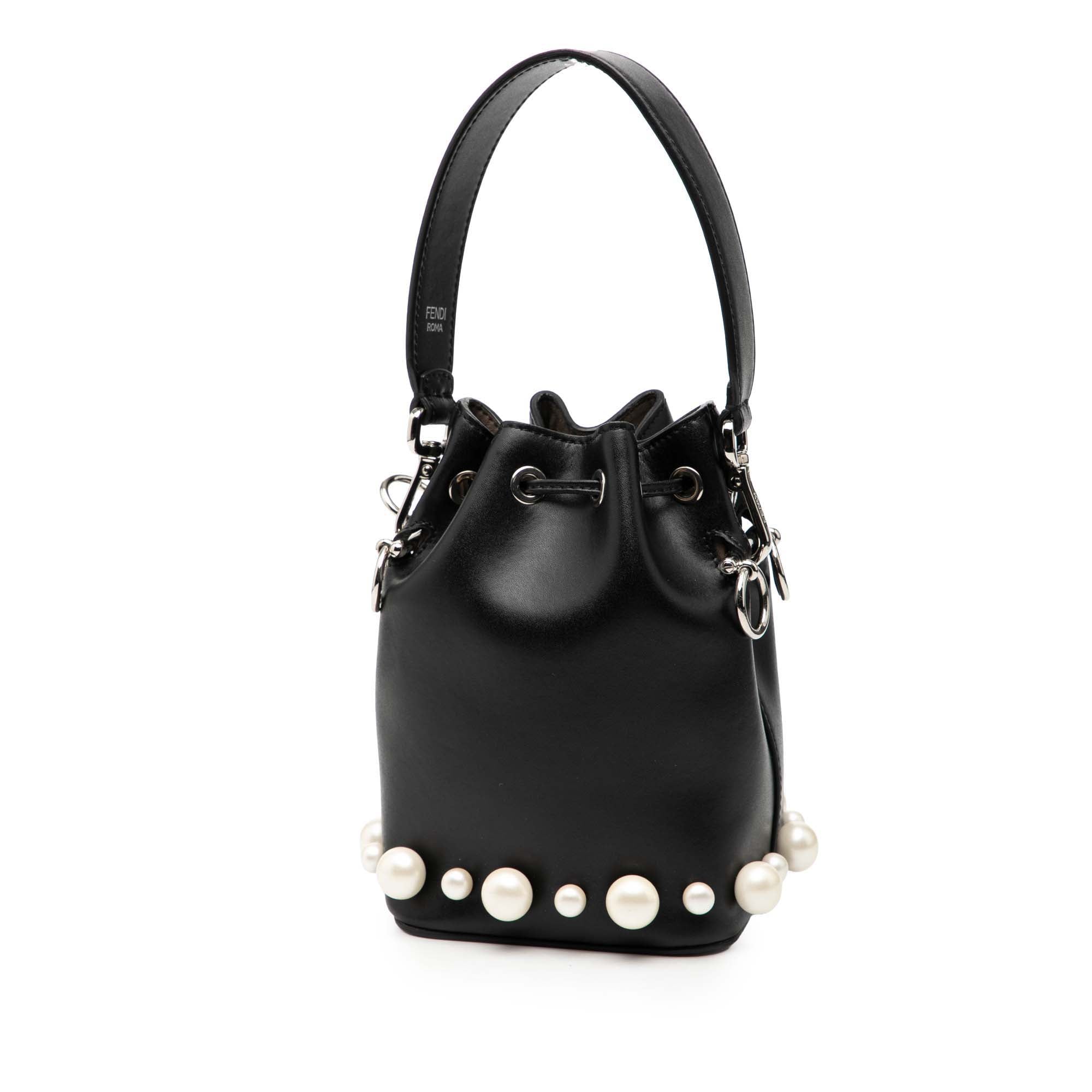 Mini Leather Pearl Mon Tresor Bucket Bag - Image 2