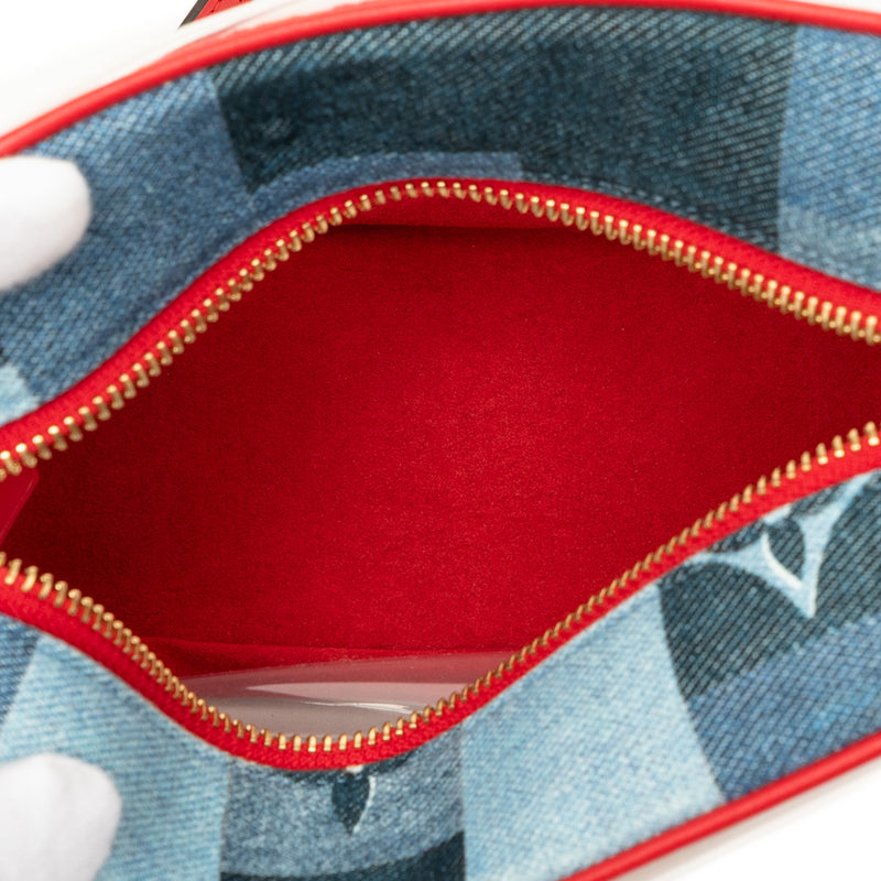 Monogram Denim Patchwork Beach Pouch - Image 4