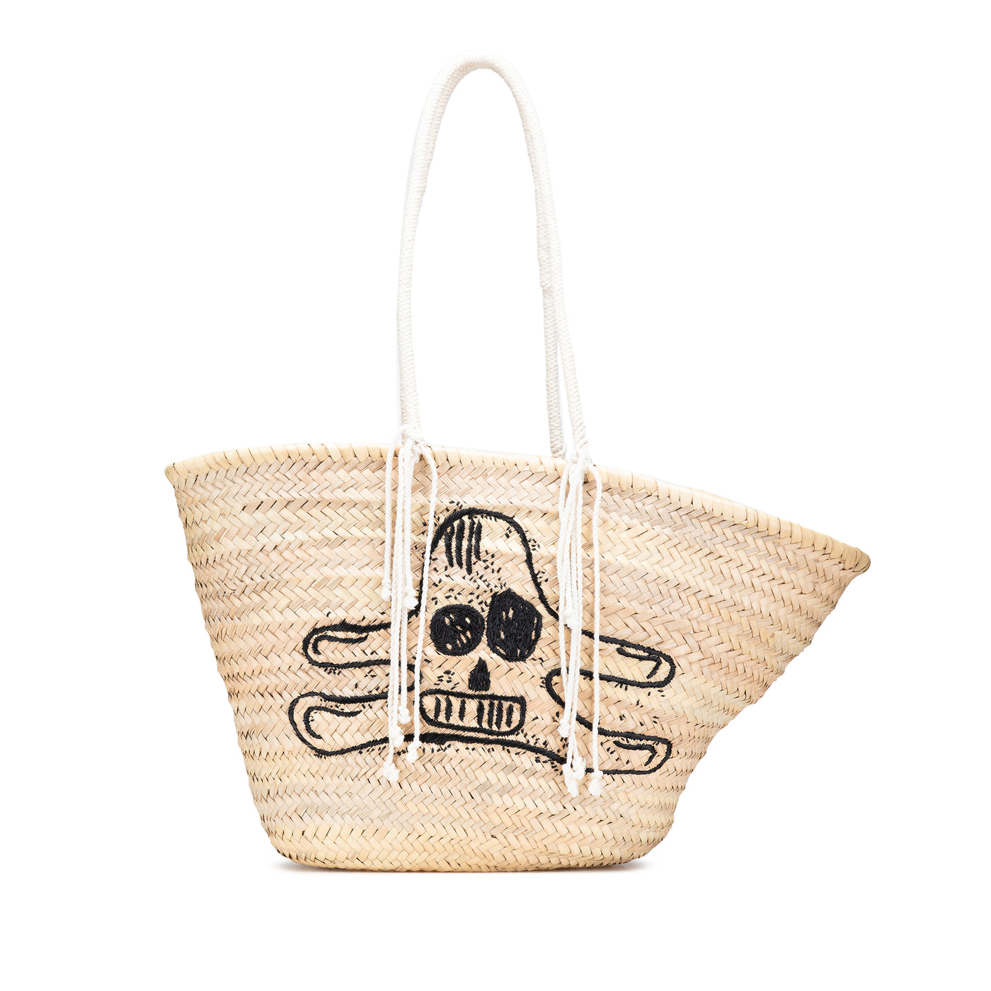 Andre Butzer Large Raffia Classic Wanderer Embroidered Shopping Tote - Image 1