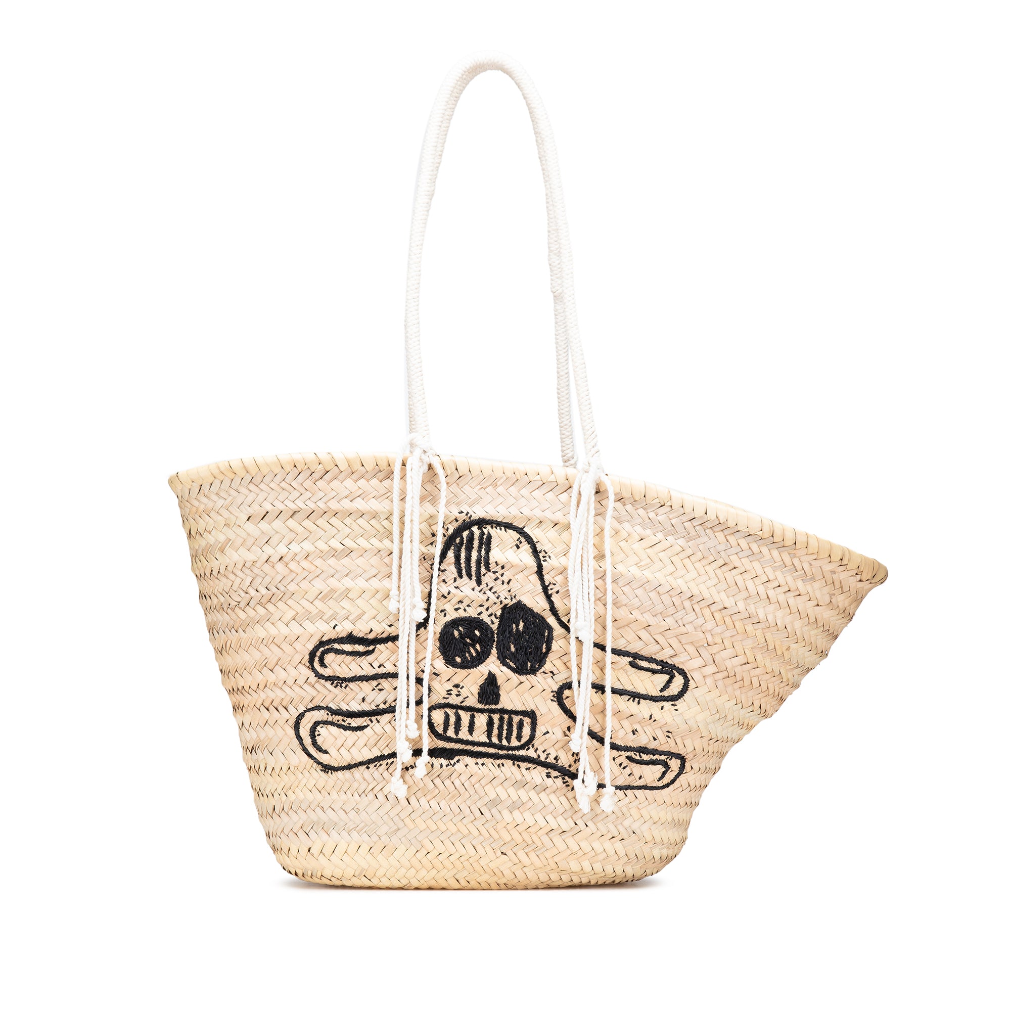 Andre Butzer Large Raffia Classic Wanderer Embroidered Shopping Tote - Image 1