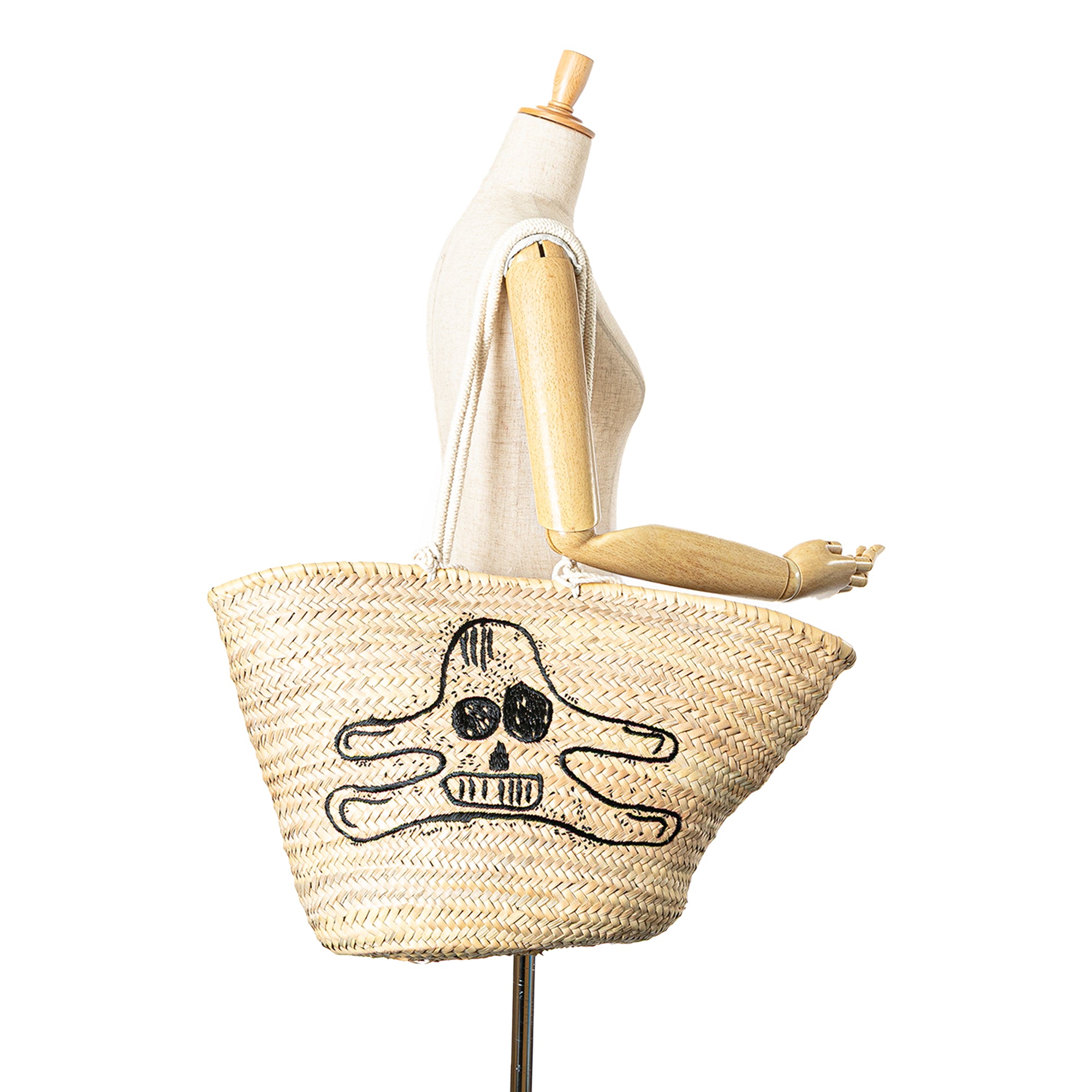 Andre Butzer Large Raffia Classic Wanderer Embroidered Shopping Tote - Image 12