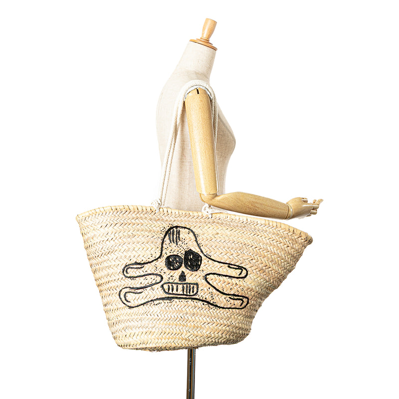 Andre Butzer Large Raffia Classic Wanderer Embroidered Shopping Tote - Image 12