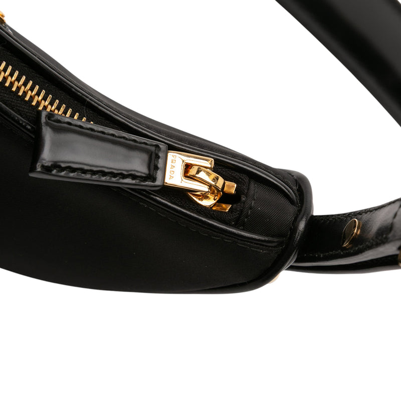 Small Re Nylon and Leather Arque Satchel - Image 7
