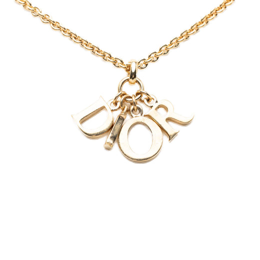 Gold Plated Logo Pendant Necklace - Image 1