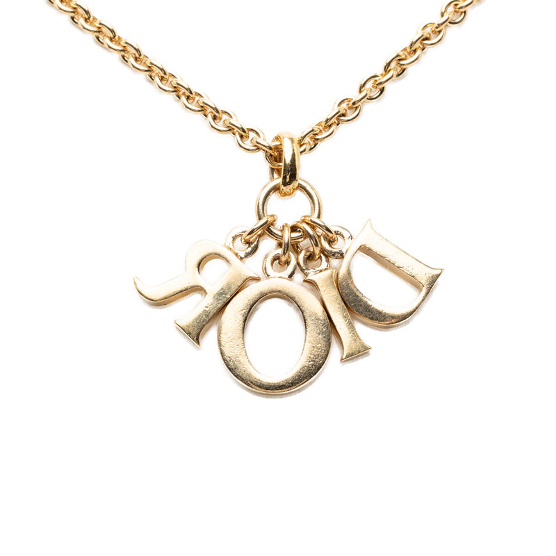 Gold Plated Logo Pendant Necklace - Image 2