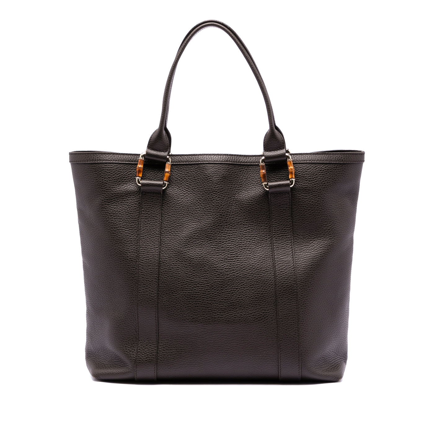 Grained Calfskin Bamboo Shopper Tote - Image 1