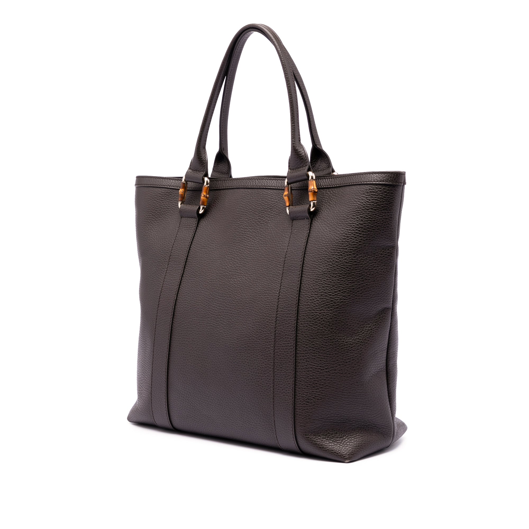 Grained Calfskin Bamboo Shopper Tote - Image 2