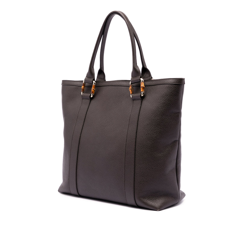 Grained Calfskin Bamboo Shopper Tote - Image 2