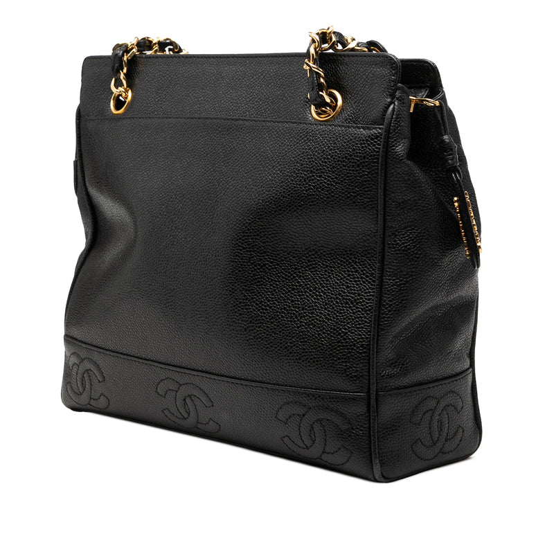Triple CC Caviar Shoulder Bag - Image 2