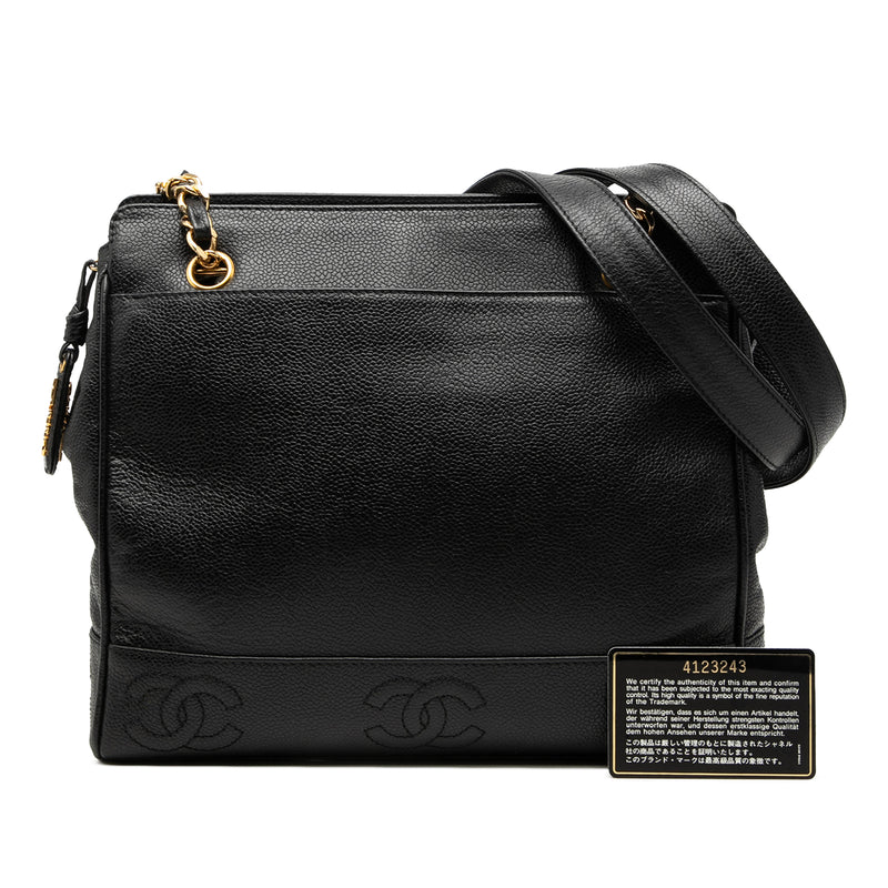 Triple CC Caviar Shoulder Bag - Image 7